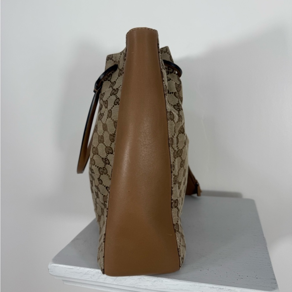GUCCI GG monogram w/leather incl pouch very good cond Large vintage style - Picture 8 of 15
